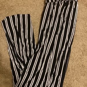 black and white striped flowy pants
